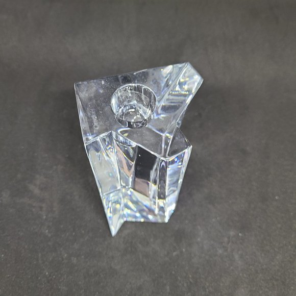 Orrefors Sweden abstract shape clear glass crystal candleholder/candlestick. - Picture 4 of 9